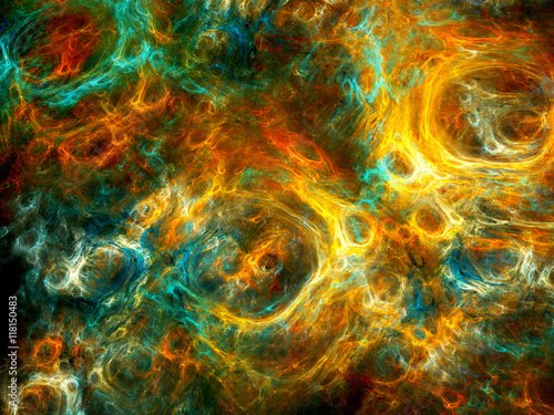 Billede på lærred Abstract colorful genesis in space fractal