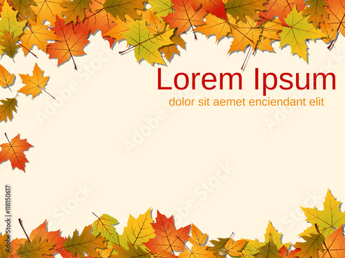 Background with colorful autumn leaves