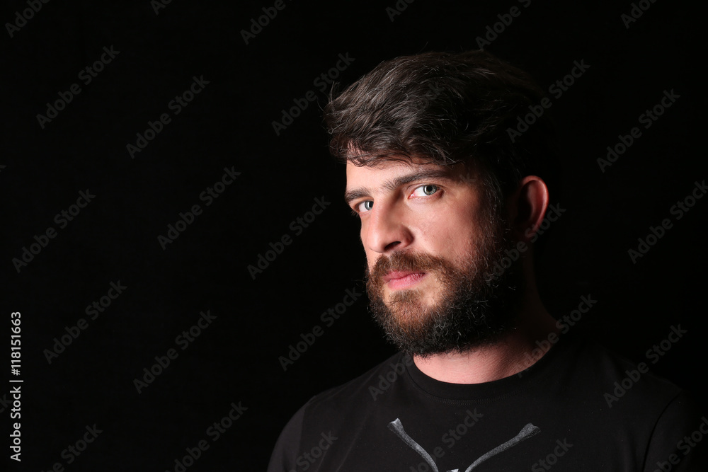 Man with serious look. Close.up. Black Man with serious look. Close.up. Black