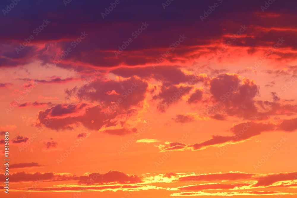 Fiery orange sunset sky. Beautiful sky. Fiery orange sunset sky. Beautiful sky.