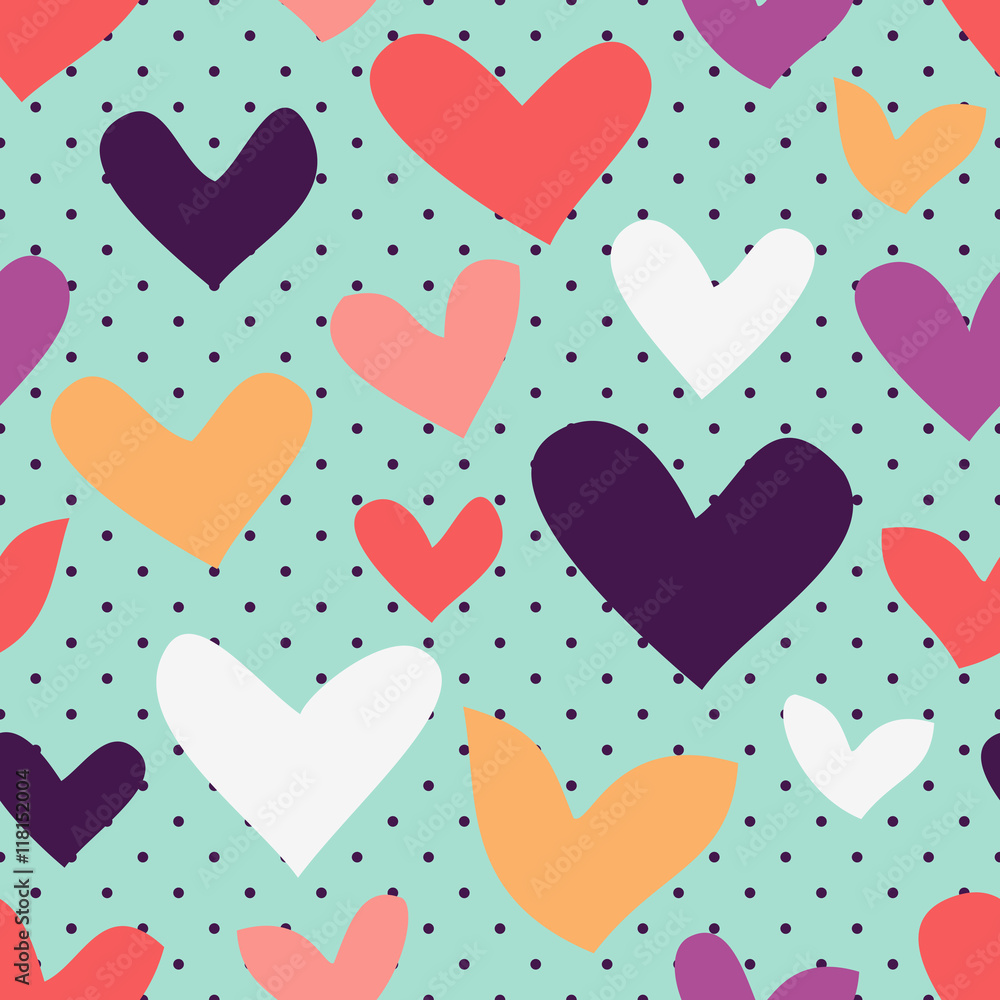 Seamless pattern made of hearts