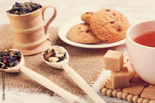 Herbal tea and cookies