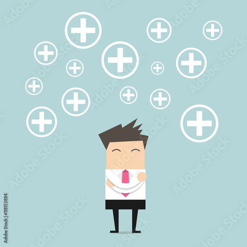 Businessman Positive thinking. vector