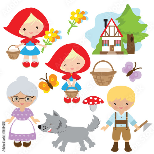 Red Riding Hood vector illustration
