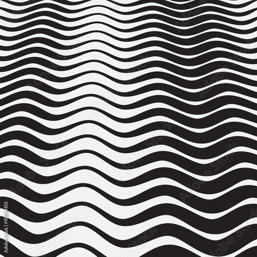 Abstract black and white wavy stripes background