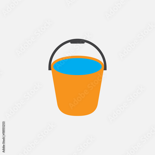 bucket icon vector, solid logo illustration, colorful pictogram isolated on white