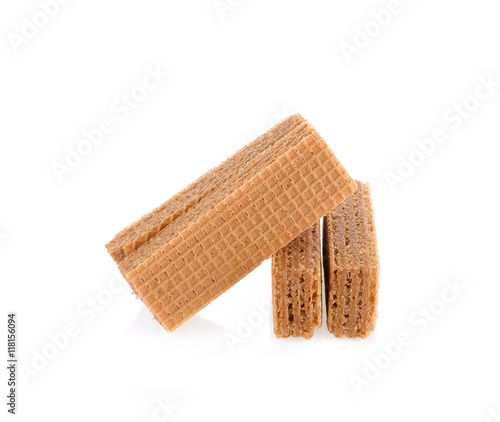 wafer cream on white background