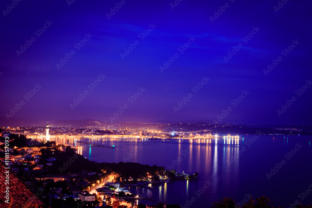 Naklejka premium evening in the gulf of Trieste