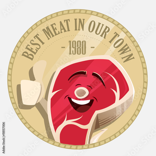 Meat shop store market logo design