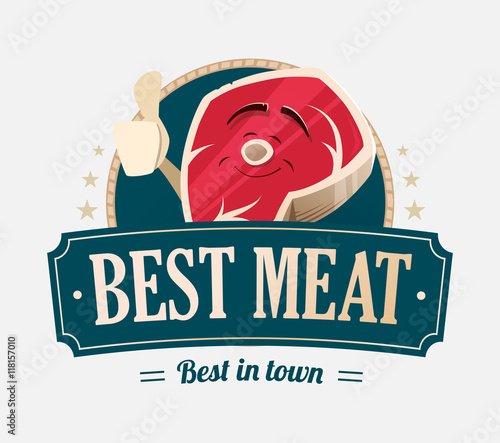 Meat shop store market logo design