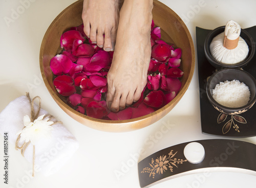 Spa treatment and product for female feet spa, Thailand. select and soft focus 