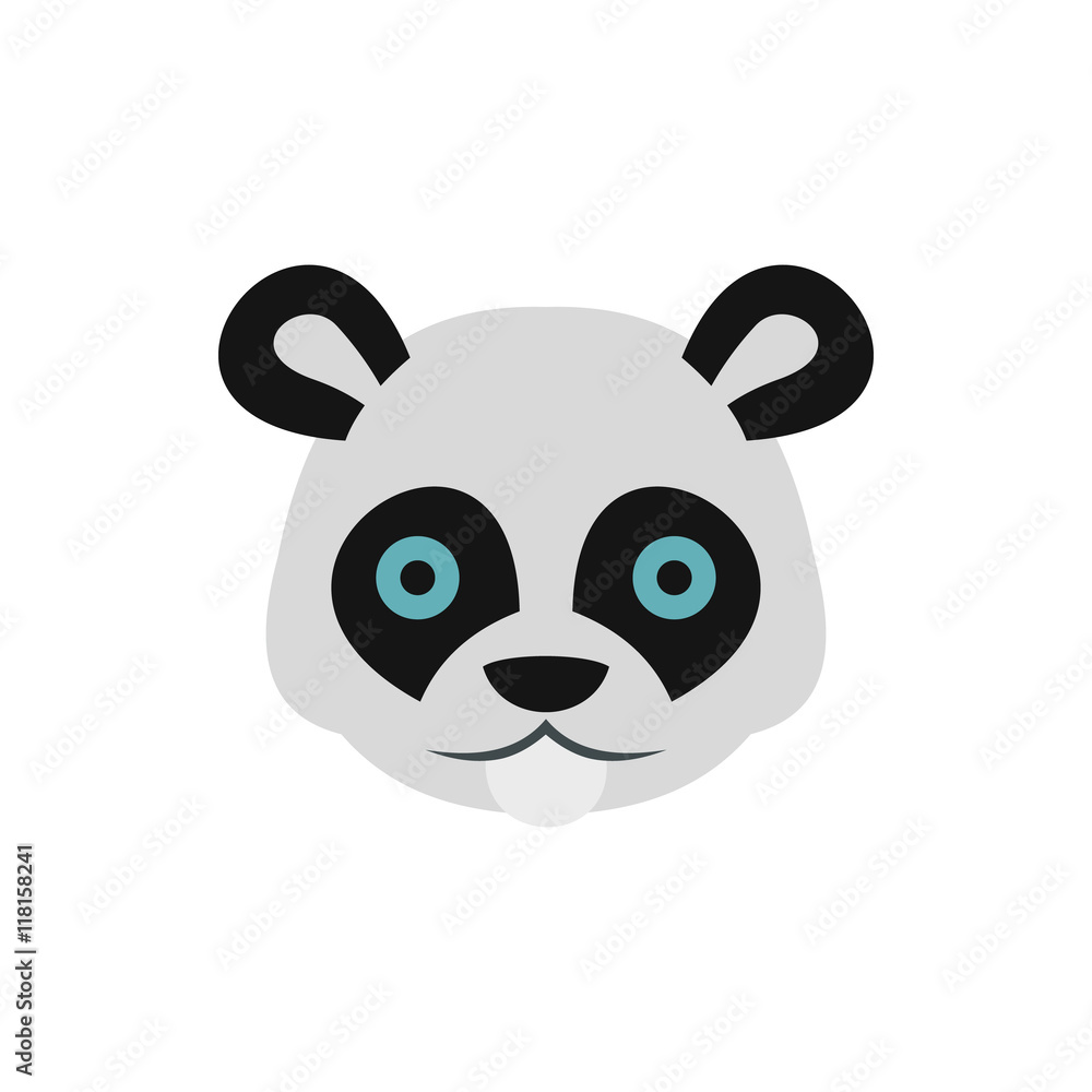 Panda icon in flat style isolated on white background. Animal symbol Panda icon in flat style isolated on white background. Animal symbol