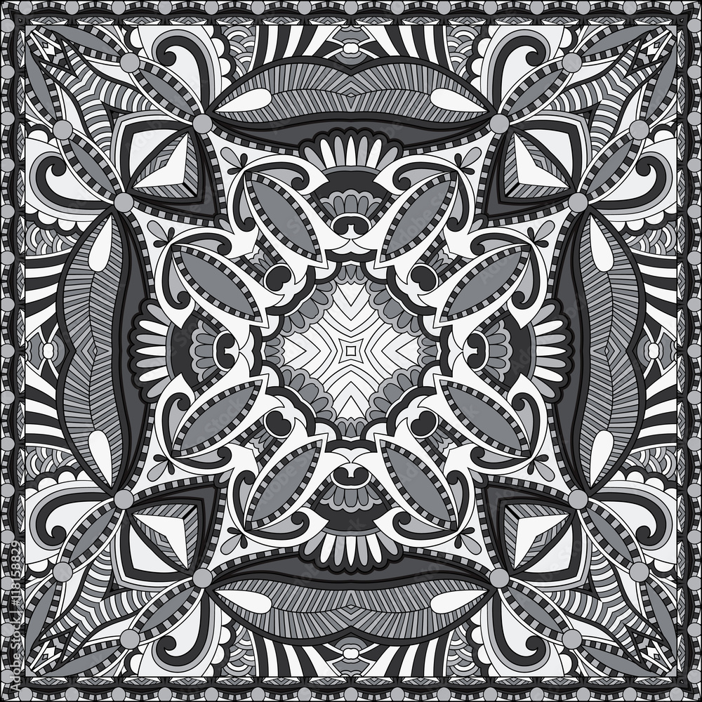 black and white authentic silk neck scarf or kerchief square pat black and white authentic silk neck scarf or kerchief square pat