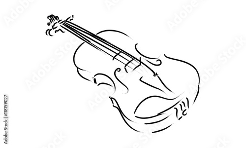 Violin Instrument drawing music sign symbol classic