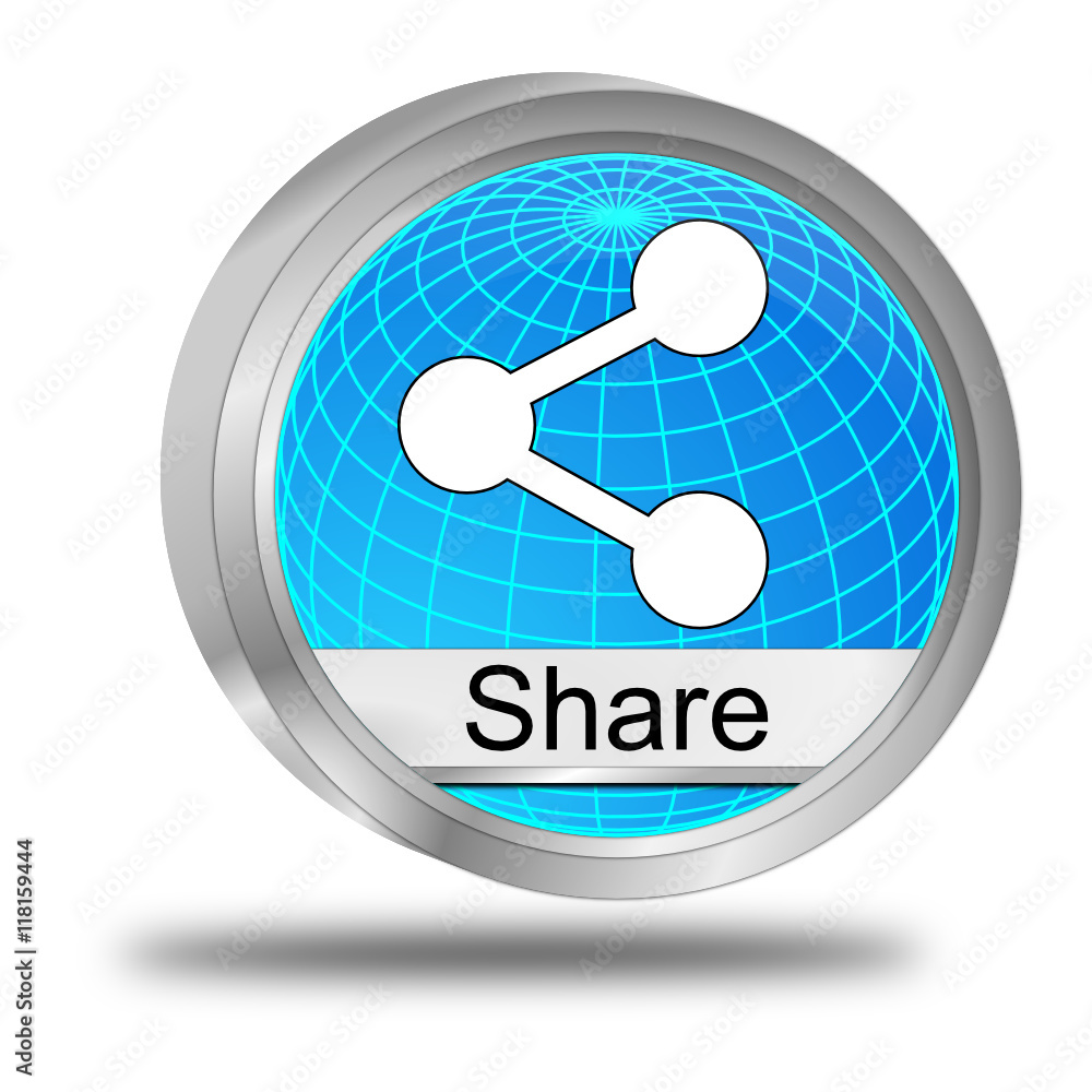 Share Button - 3D illustration Share Button - 3D illustration