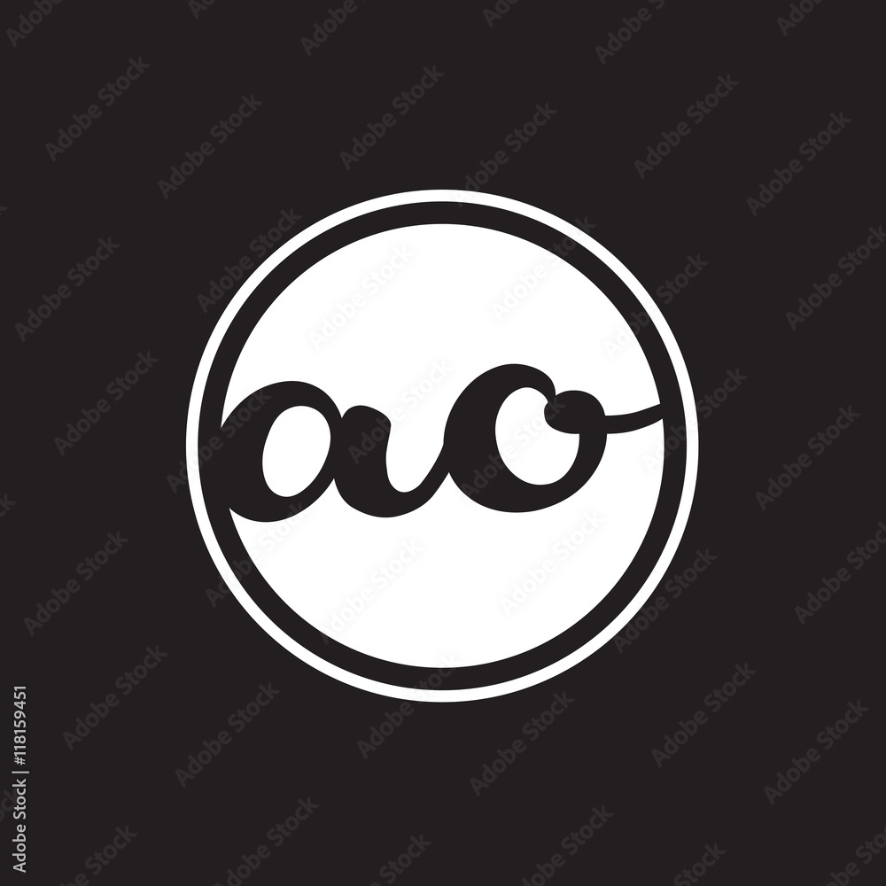 Fototapeta premium initial letter logo circle with ring