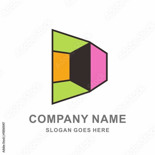 Colorful Simple Interior Space Room Box Shape Architecture Vector Logo Template Free Download Colorful Simple Interior Space Room Box Shape Architecture Vector Logo Template - GFXLoad