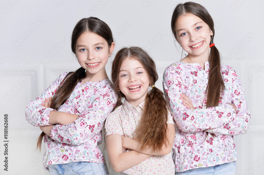 cute little girls posing 