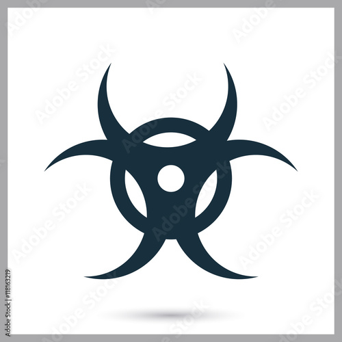 Biological danger sign icon on the background