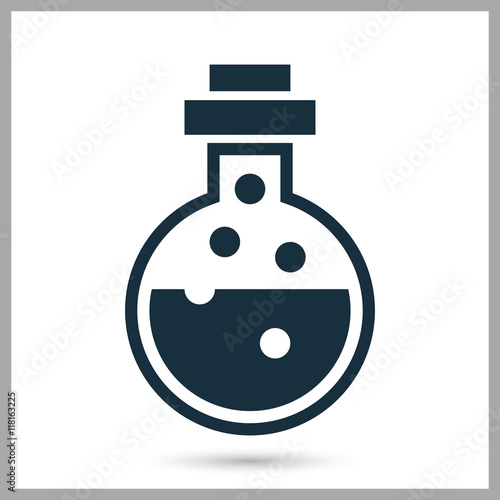 Chemical flasks icon on the background