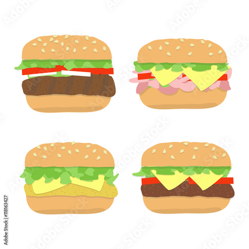 burger sandwich set