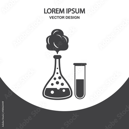 School chemistry flasks with reagent icon