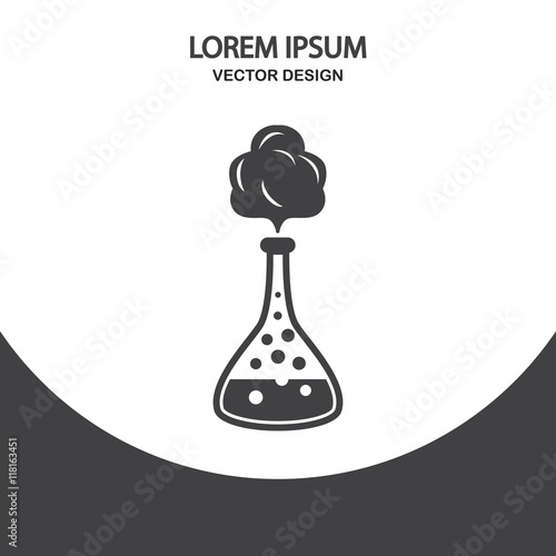 School chemistry flask with reagent icon