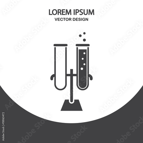 School chemistry flasks with reagent icon