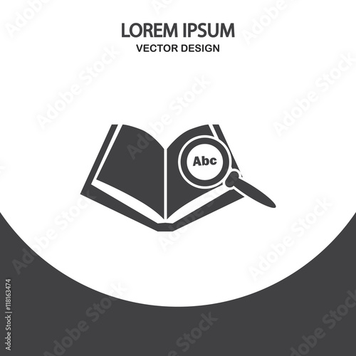Open book icon on the background