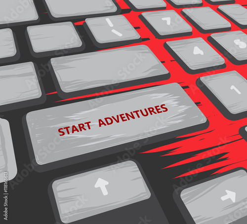 Key adventure vector keyboard concepts scene background