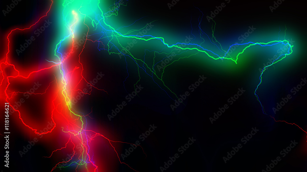 Fototapeta premium Colourful energy discharge 3d rendering