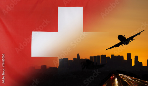 Switzerland fabric Flag Travel and Transport Concept