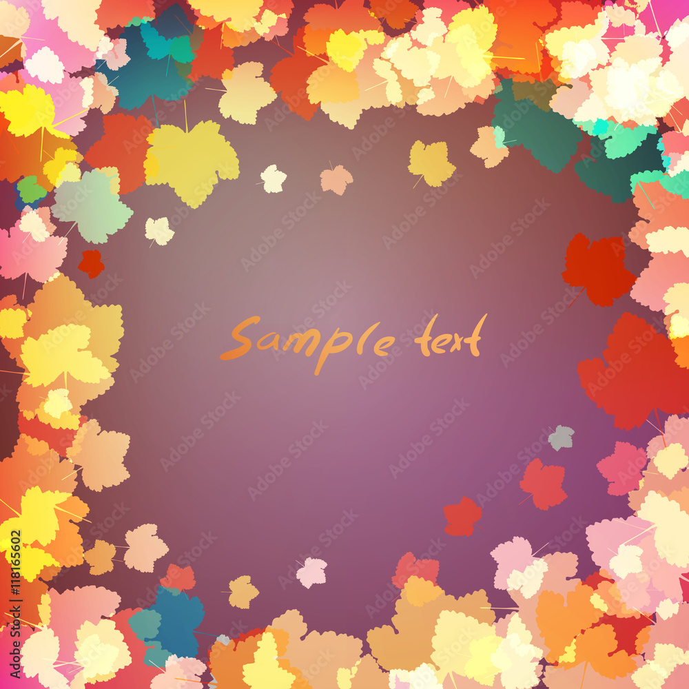 Leaves on purple background with space for text Leaves on purple background with space for text