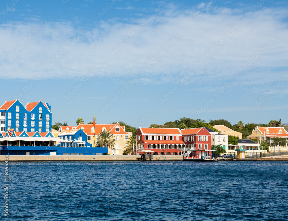 Blue and Orange Buildings on Curacao