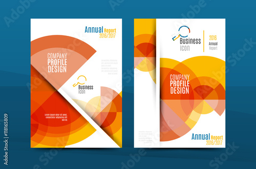 Orange annual report A4 cover. Brochure template layout, magazine, flyer or booklet