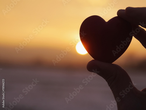 heart sunset love