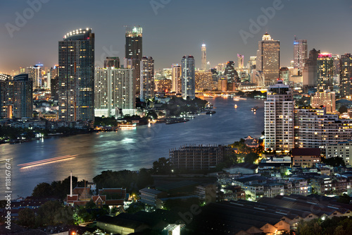 Bangkok city at twilight © worradirek