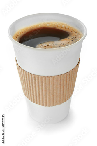 Cup of coffee, isolated on white