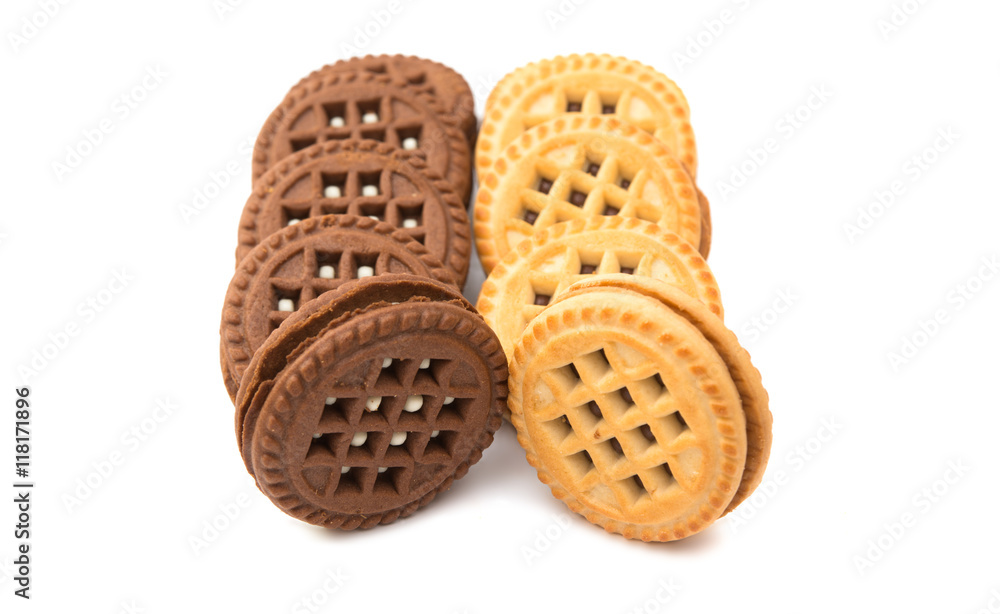 Sandwich biscuits, filled with chocolate Sandwich biscuits, filled with chocolate