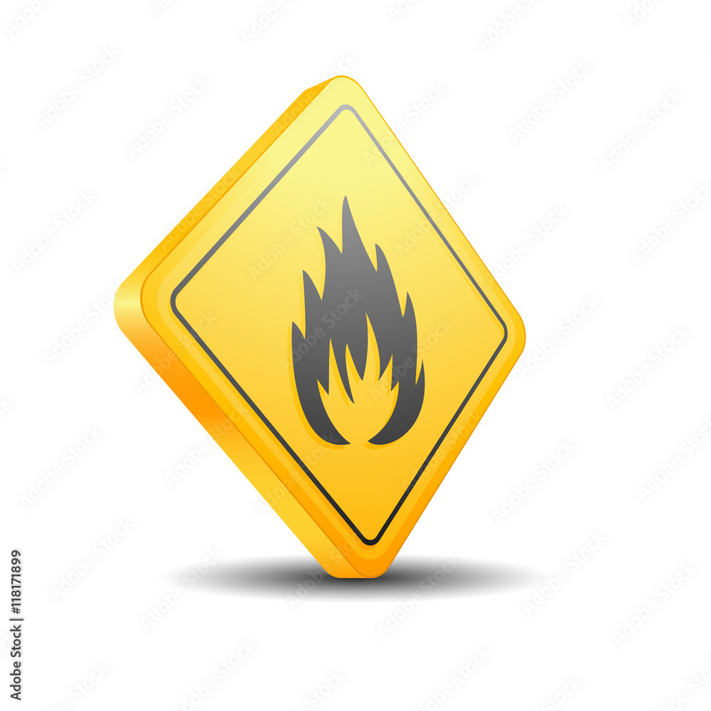 Flammable danger sign Flammable danger sign