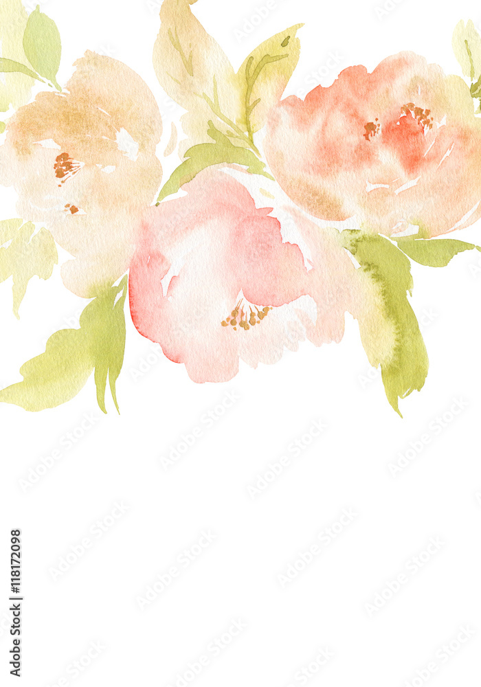 Plakat Greeting card with flowers