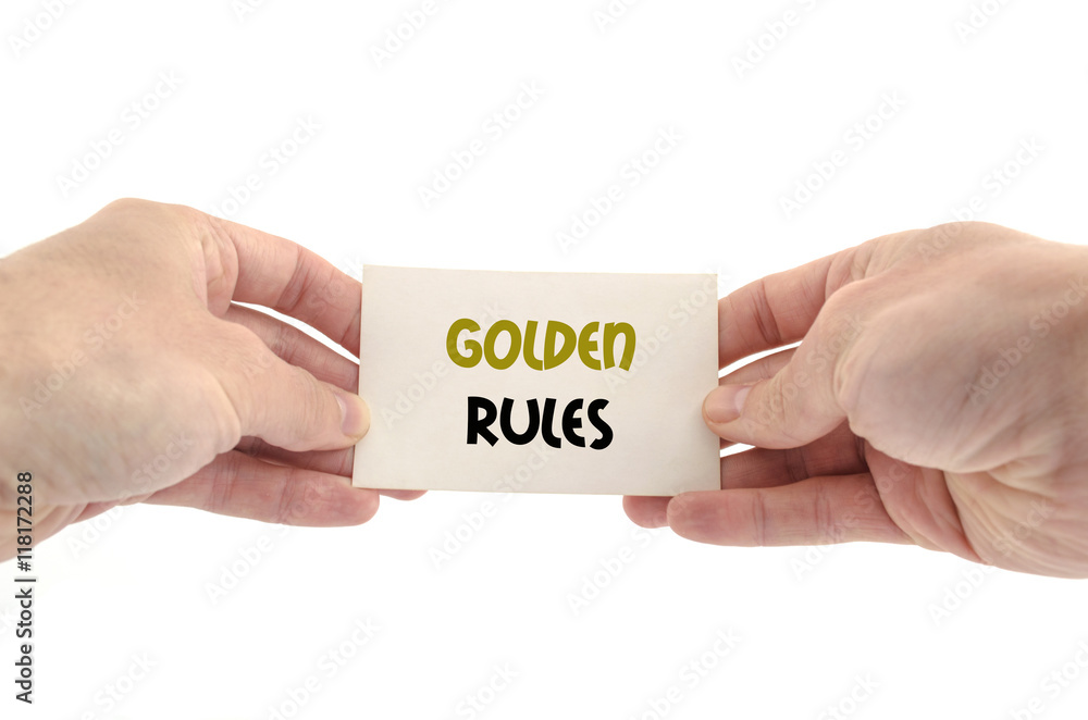 Golden rules text concept Golden rules text concept