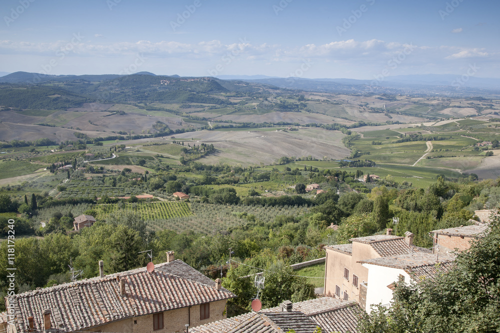Tusan Countryside from Montepulciano Village; Tuscany