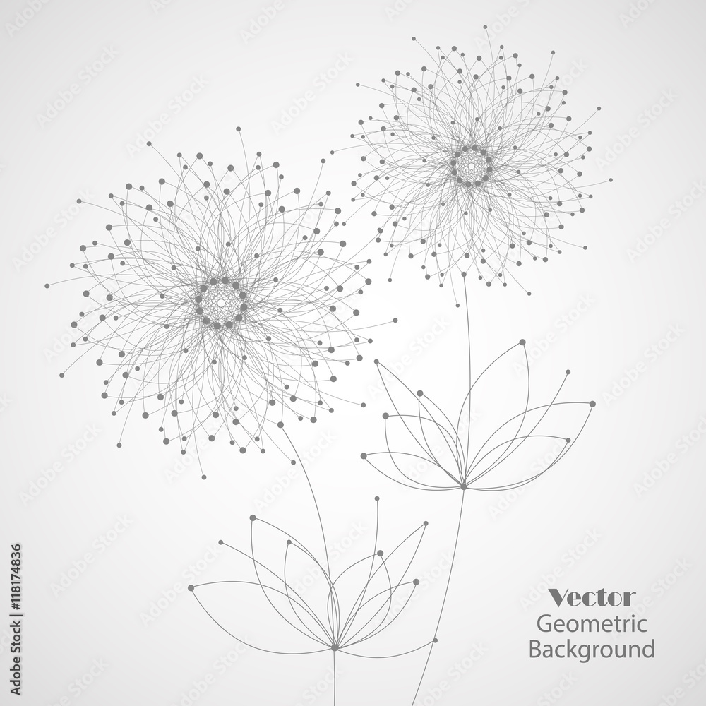 Obraz premium Geometric pattern with connected lines and dots.