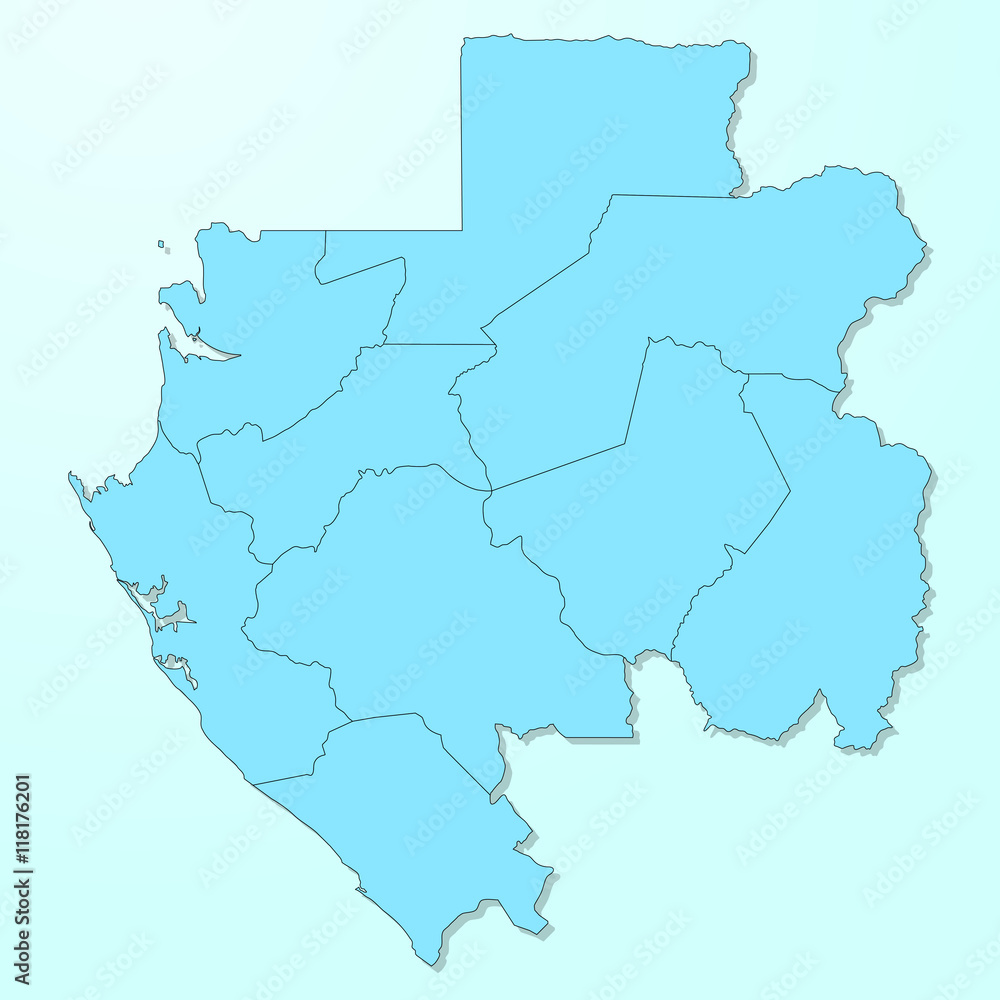 Gabon blue map on degraded background vector