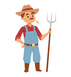 Farmer man vector illustration.