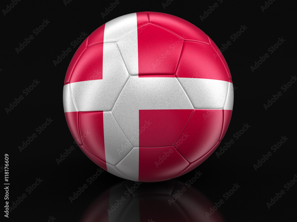 Soccer football with Danish flag. Image with clipping path Soccer football with Danish flag. Image with clipping path