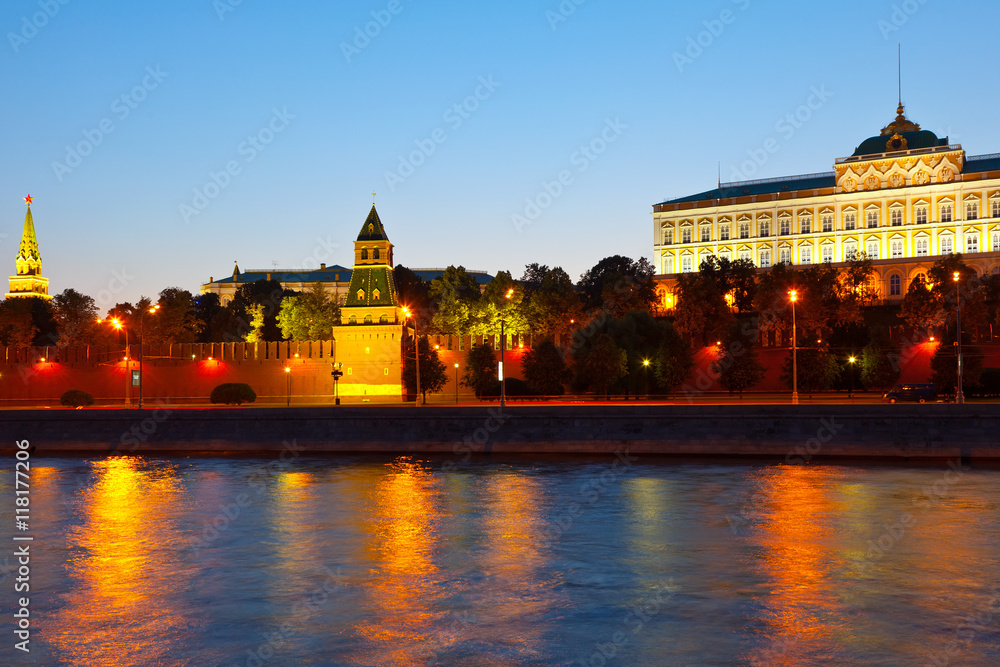  Moscow Kremlin in  night
