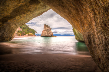 Poster Cathedral Cove Cathedral Cove kust Nieuw-Zeeland  © A. Karnholz