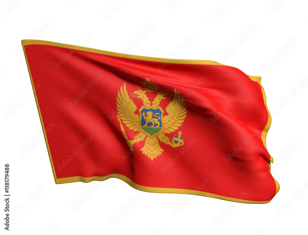 3d rendering of a Montenegro flag 3d rendering of a Montenegro flag